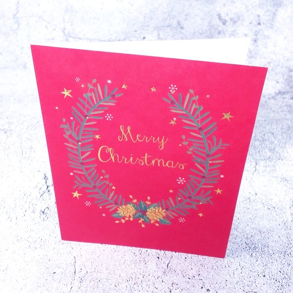 🎄 CHRISTMAS SALE! 🎄 10PC Papyrus Wreath Christmas Cards with Envelopes, Seals - Picture 4 of 15